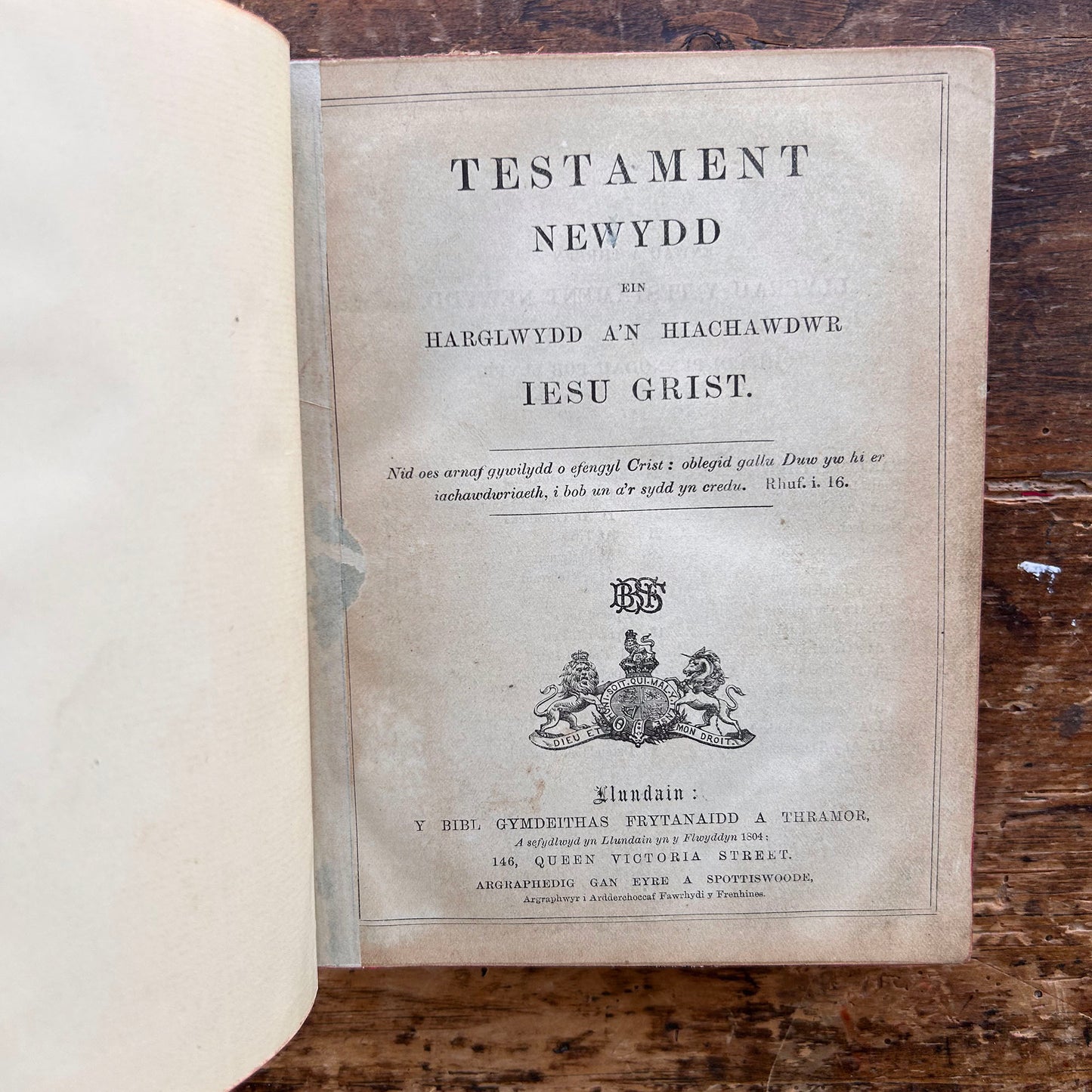 Testament Newydd - Victorian Welsh Antique Bible (Preloved)