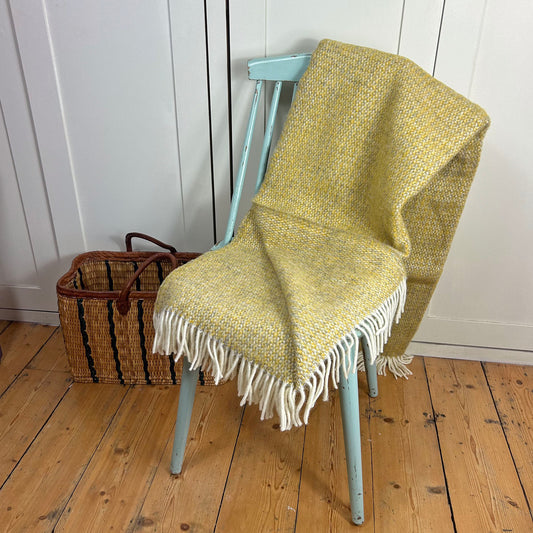 Throw / Blanket - New Wool - Tweedmill Illusion - Mustard Yellow