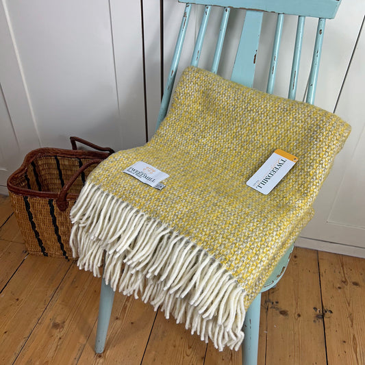 Throw / Blanket - New Wool - Tweedmill Illusion - Mustard Yellow