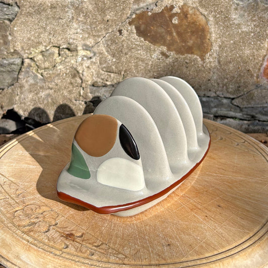 Toast Rack - Welsh Pottery - Melin Tregywnt - Mondo Spots - Stone (Preloved)