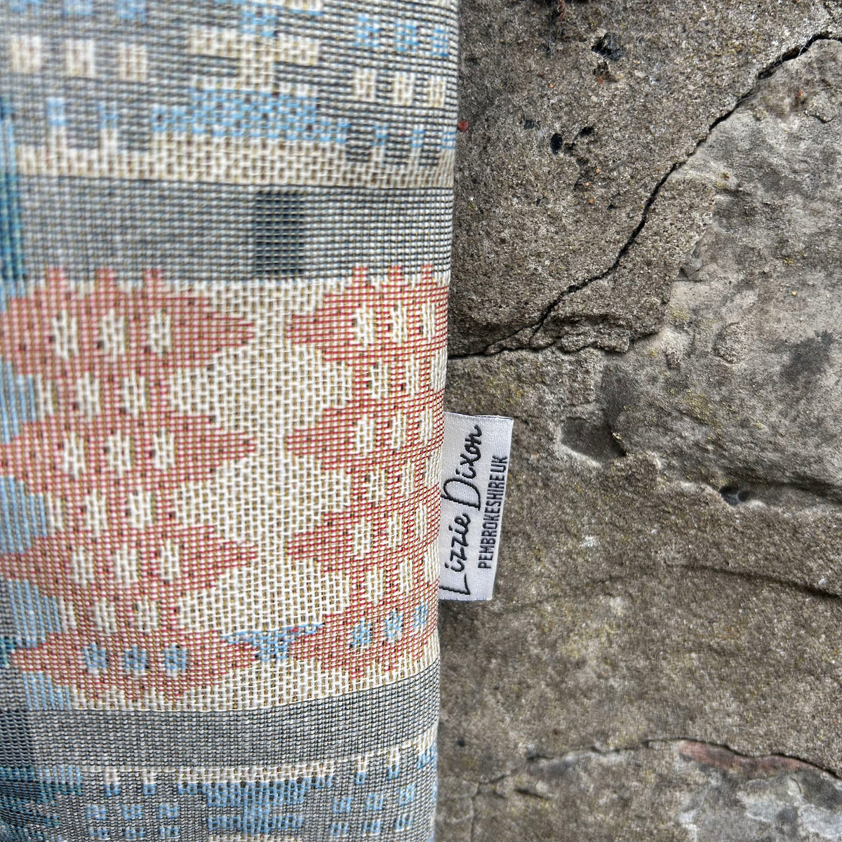 Tote Bag - Welsh Tapestry / Blanket Design - Pale Blue & Peach