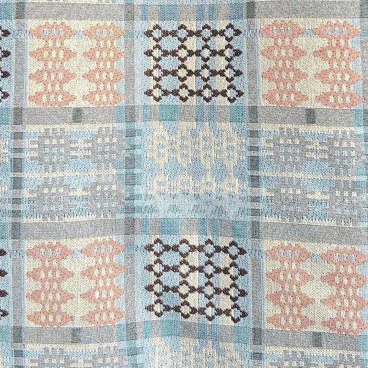 Cushion - Welsh Tapestry Design - Pale Blue & Peach