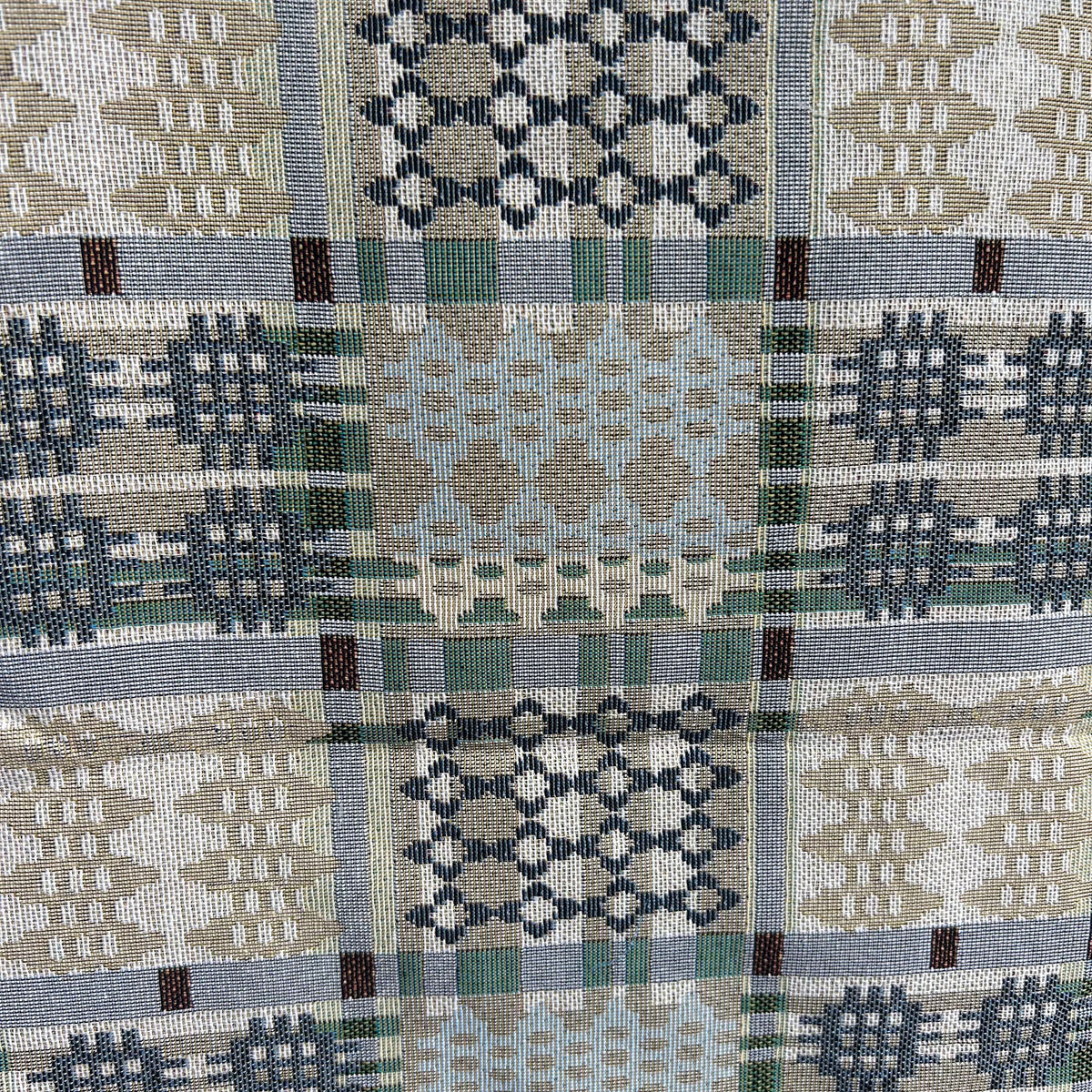Cushion - Welsh Tapestry Design - Sage Green & Ice Blue