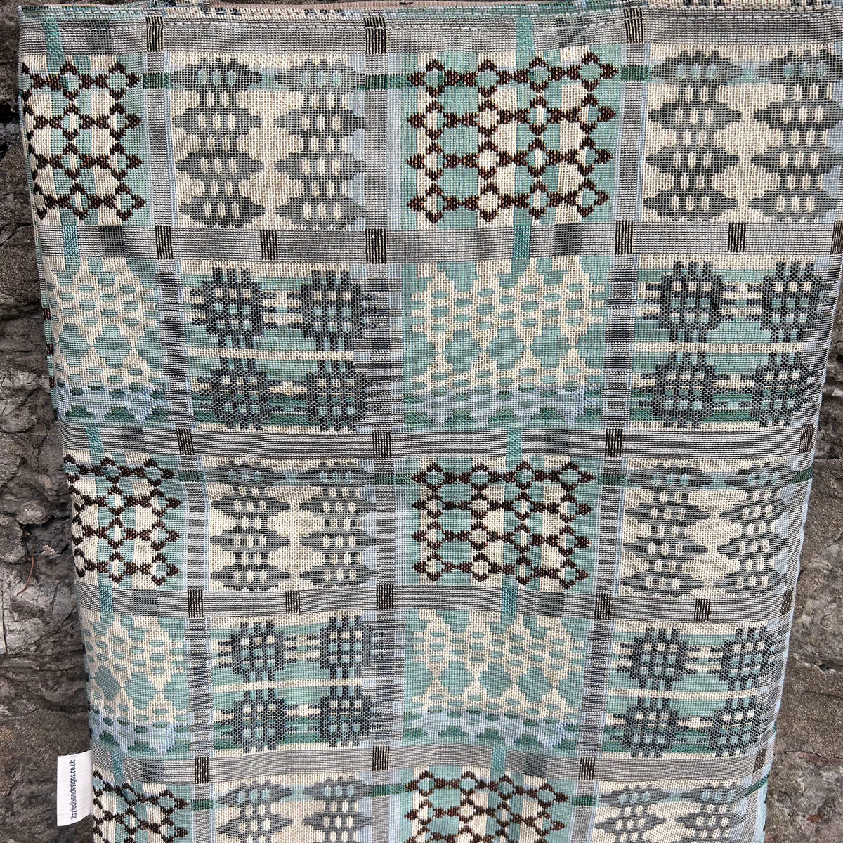 Tote Bag - Welsh Tapestry / Blanket Design - Sea Blue & Driftwood