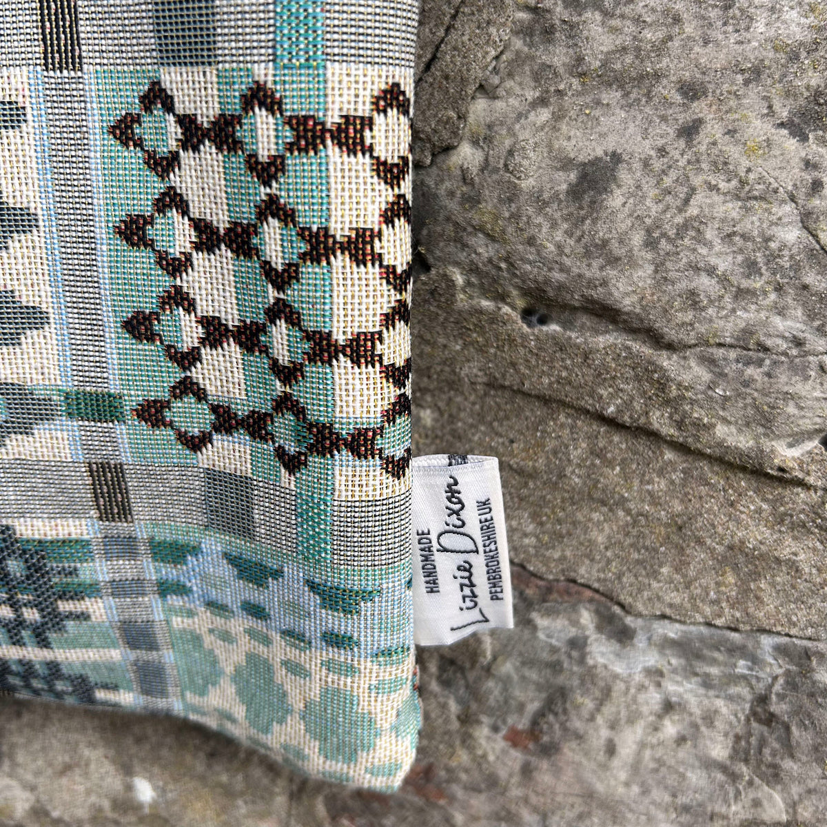 Tote Bag - Welsh Tapestry / Blanket Design - Sea Blue & Driftwood