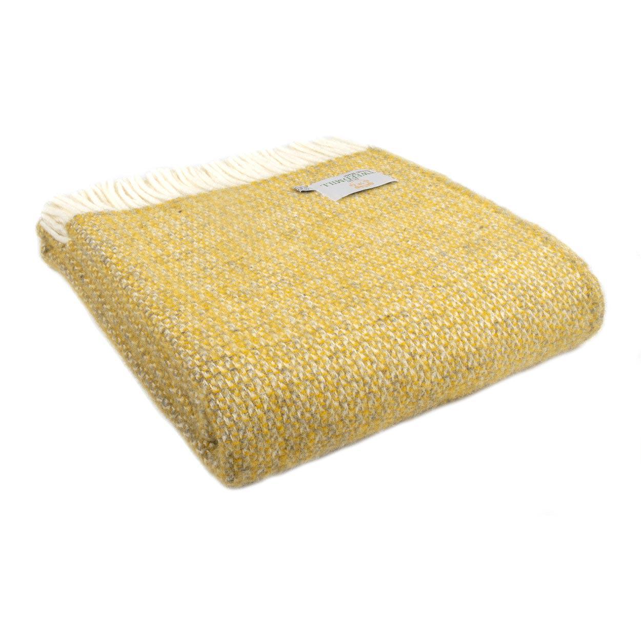 Throw / Blanket - New Wool - Tweedmill Illusion - Mustard Yellow