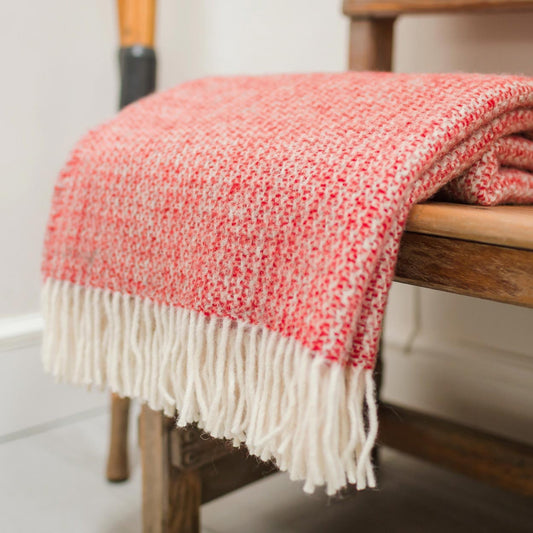 Throw / Blanket - New Wool - Tweedmill Illusion - Red