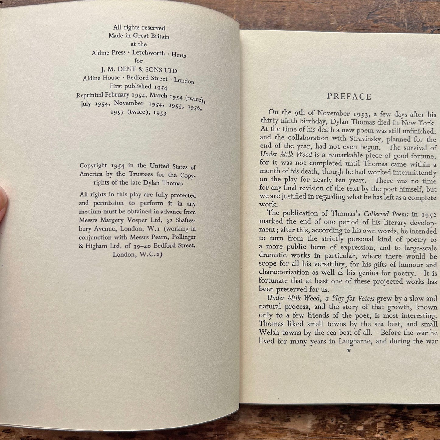 Under Milk Wood - Dylan Thomas - 1959 (Preloved)