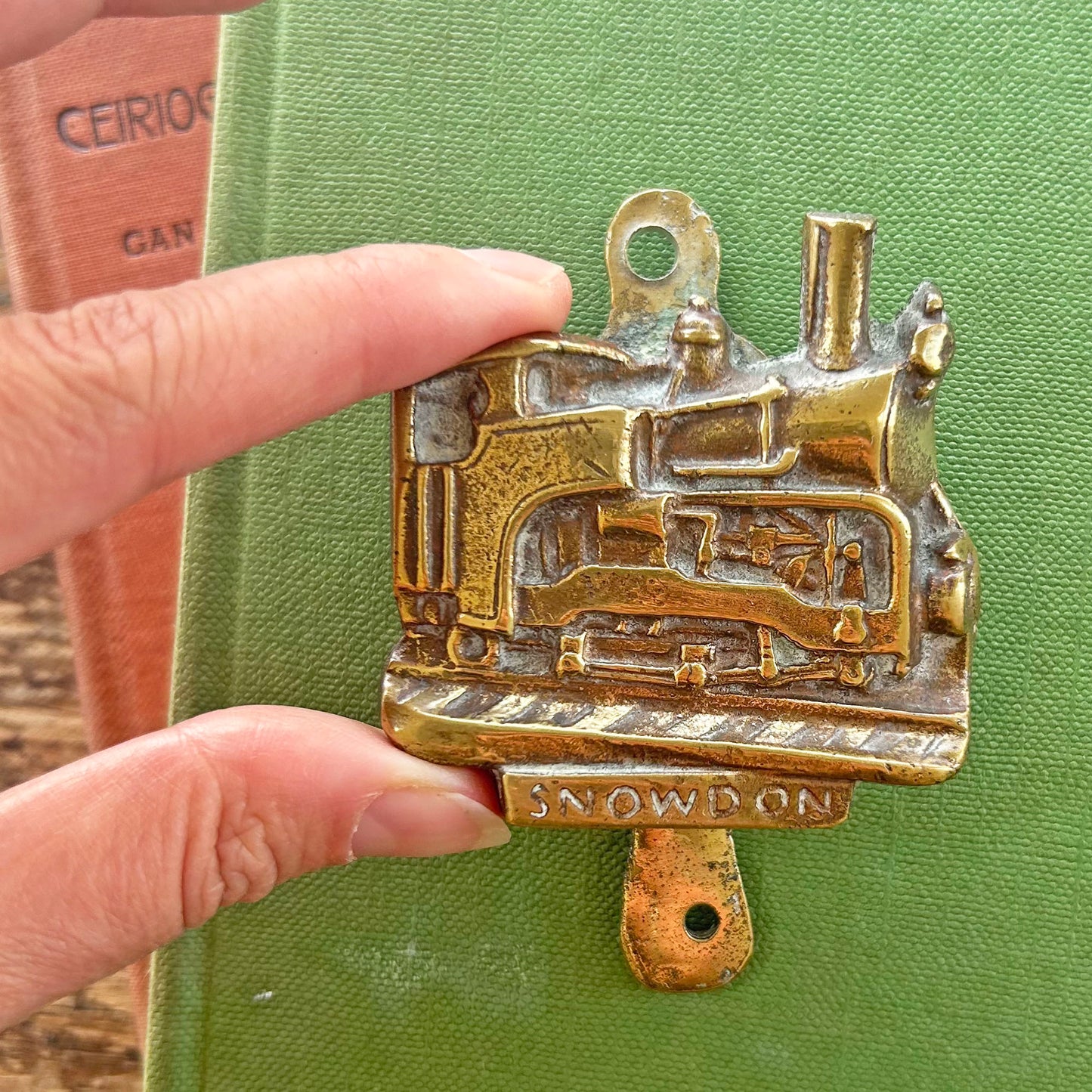 Vintage Brass Door Knocker - Snowdon Train (Preloved)