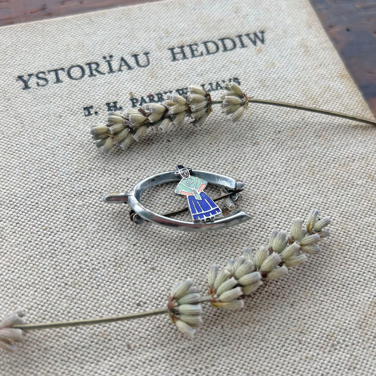 Vintage Brooch - Horseshoe / Wishbone - Welsh Lady (Preloved)