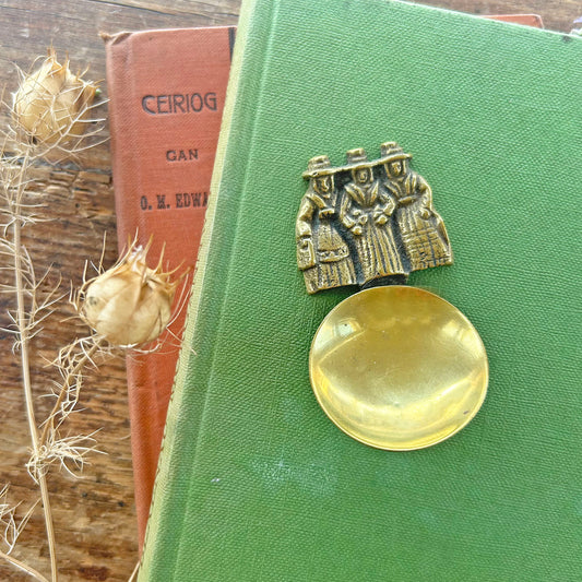 Vintage Caddy Spoon - Solid Brass - Welsh Ladies (Preloved)