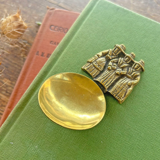 Vintage Caddy Spoon - Solid Brass - Welsh Ladies (Preloved)
