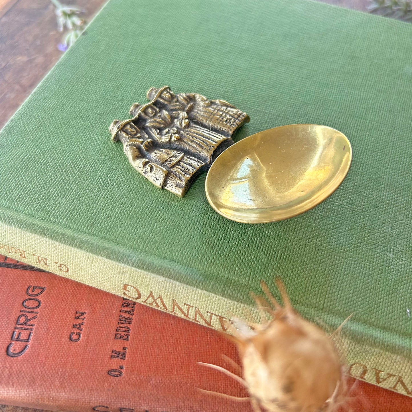 Vintage Caddy Spoon - Solid Brass - Welsh Ladies (Preloved)