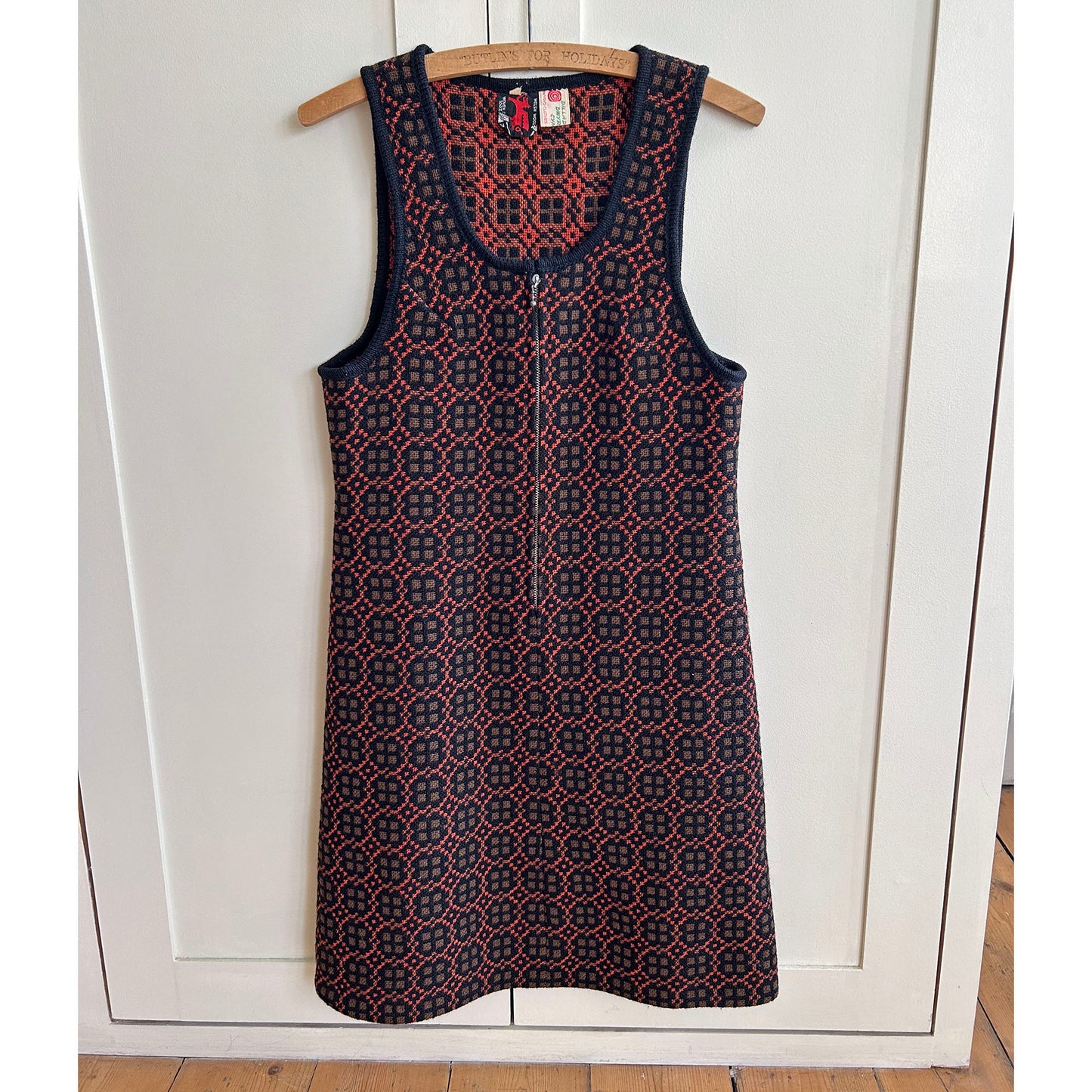 Vintage Dress - Welsh Tapestry - Wool - 1960s 8-10 (Preloved )