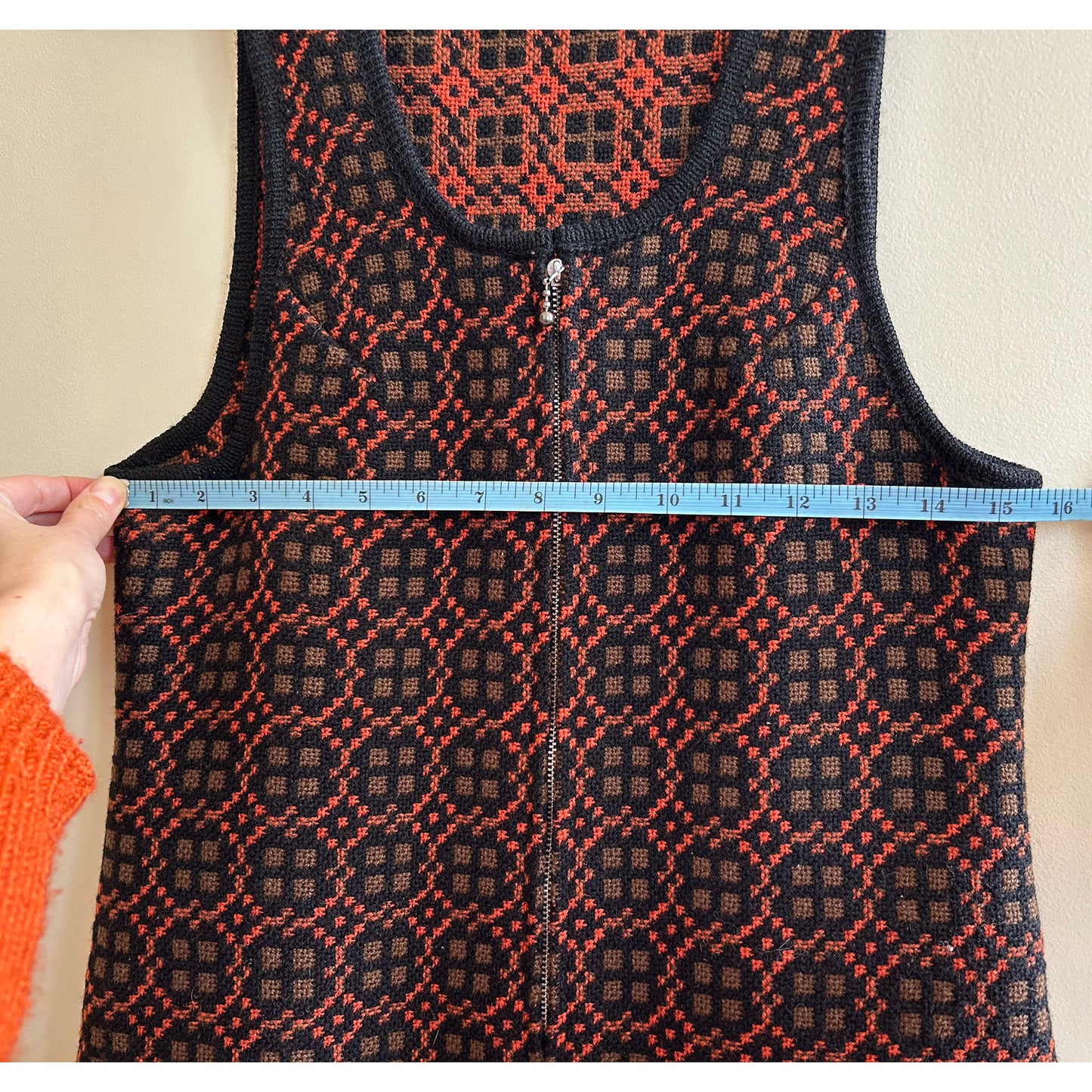 Vintage Dress - Welsh Tapestry - Wool - 1960s 8-10 (Preloved )