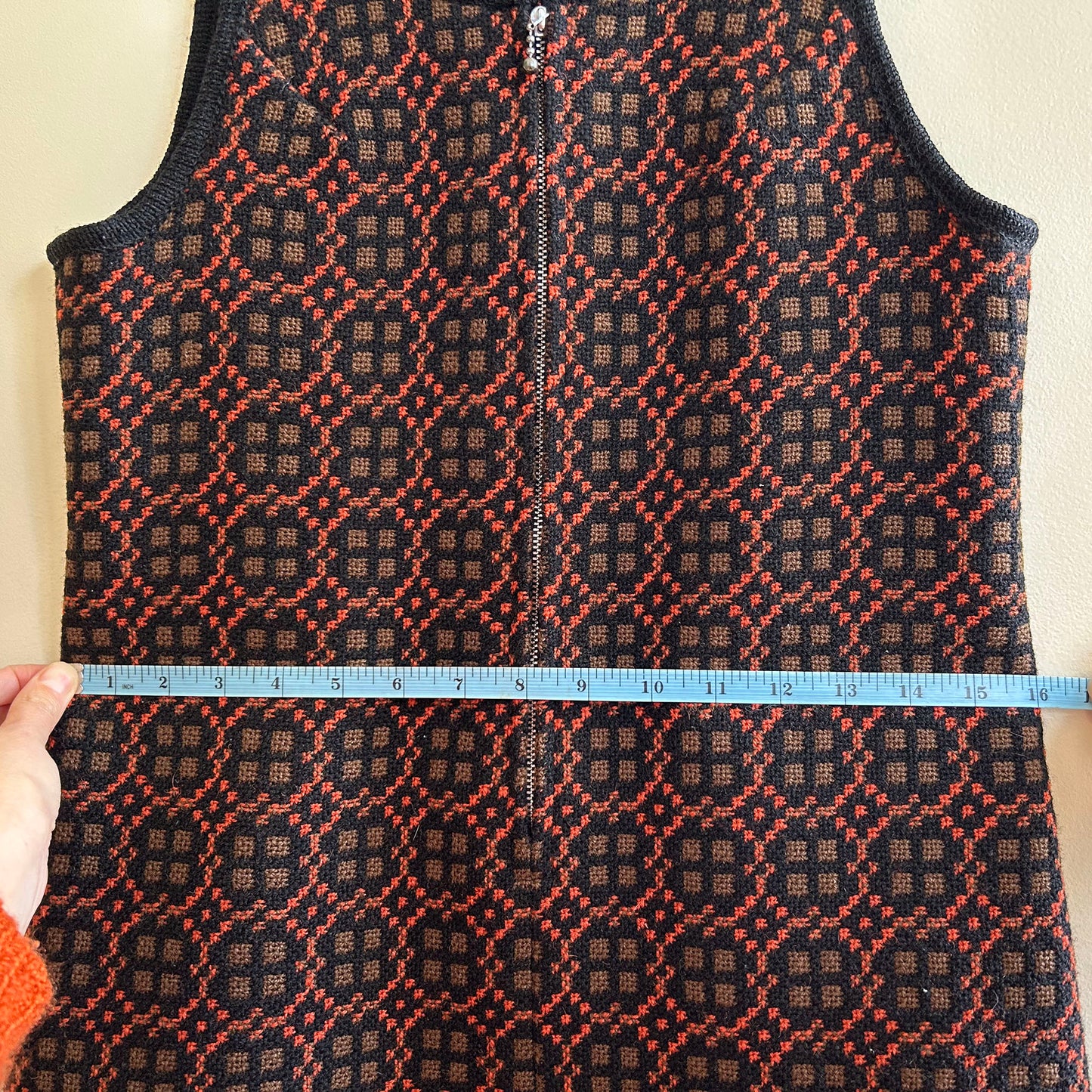 Vintage Dress - Welsh Tapestry - Wool - 1960s 8-10 (Preloved )