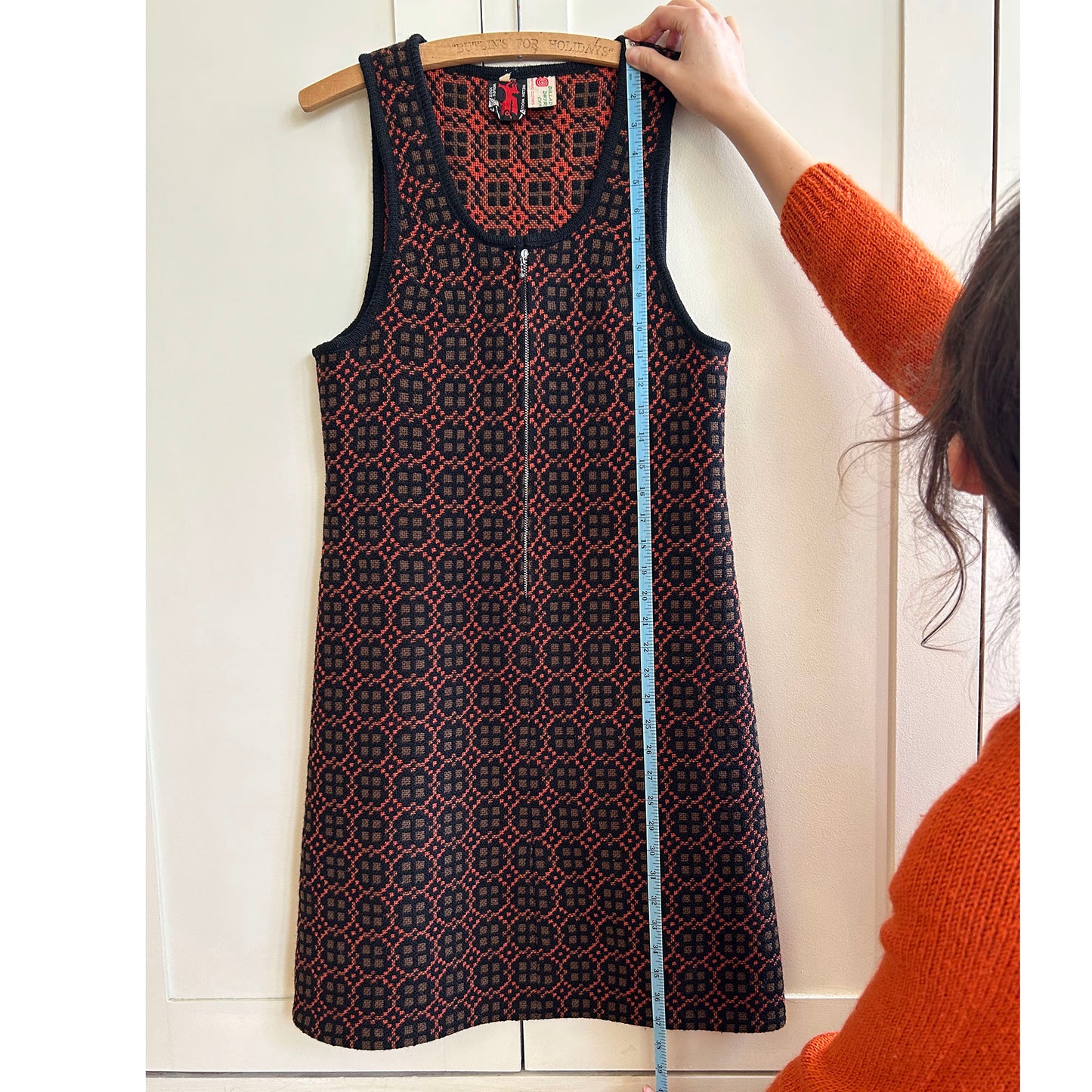 Vintage Dress - Welsh Tapestry - Wool - 1960s 8-10 (Preloved )