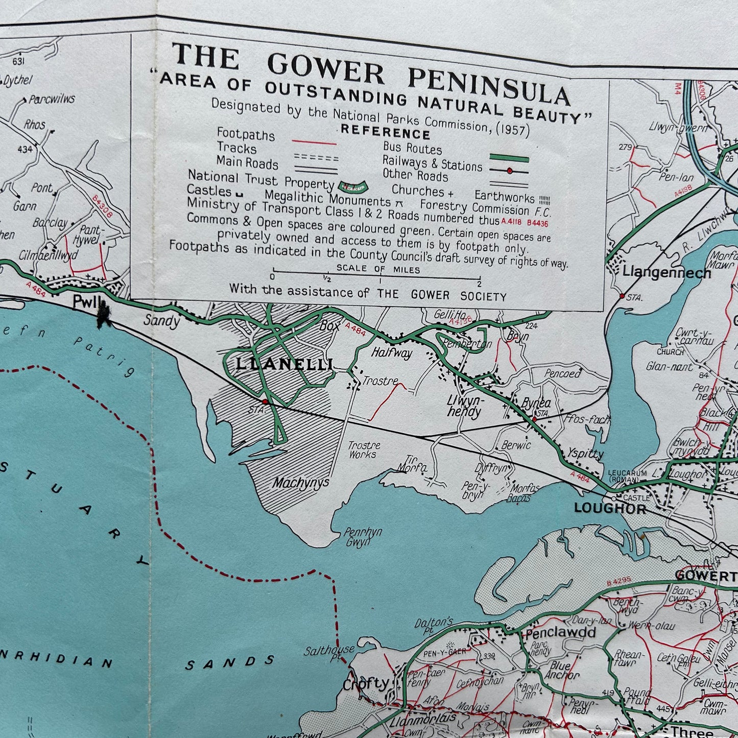 Vintage Holiday Map - Geographia - The Gower Peninsula (Preloved)