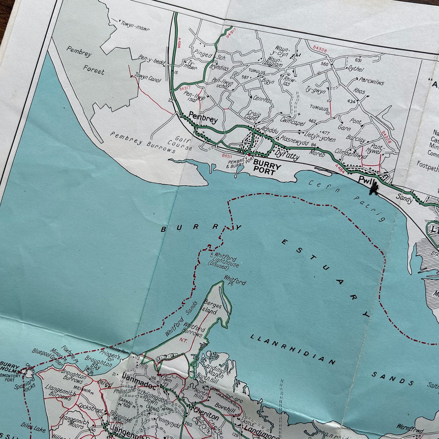 Vintage Holiday Map - Geographia - The Gower Peninsula (Preloved)