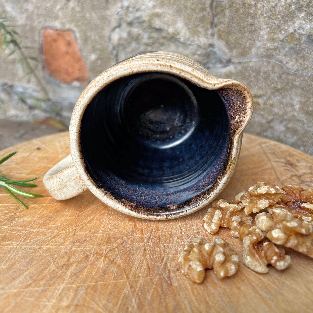 Vintage Jug -  Laugherne Welsh Studio Pottery - Mushroom Design (Preloved)
