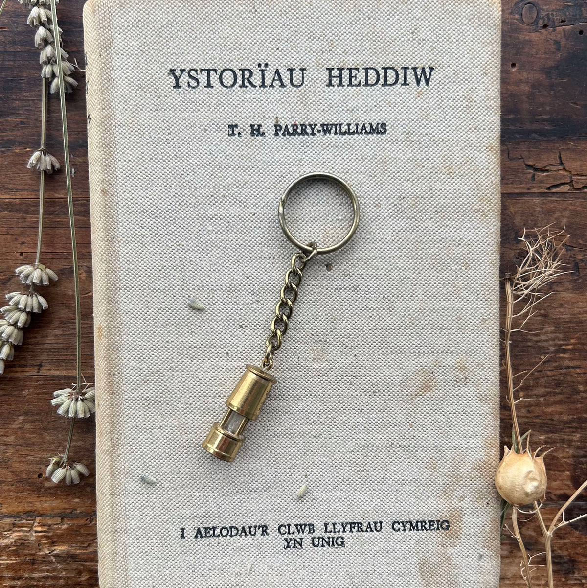 Vintage Keyring / Key Chain - Brass - Miner's Lamp (Preloved)
