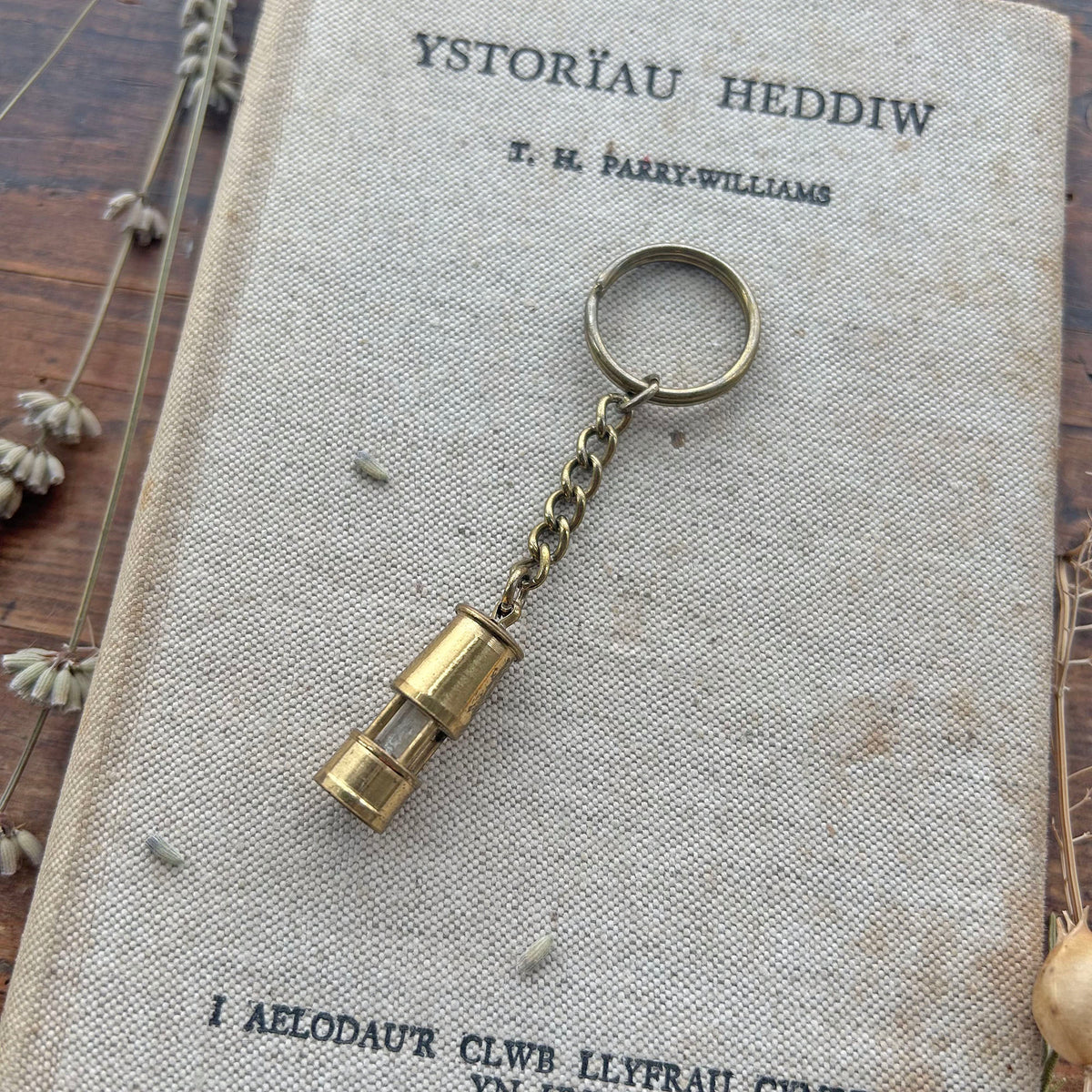 Vintage Keyring / Key Chain - Brass - Miner's Lamp (Preloved)