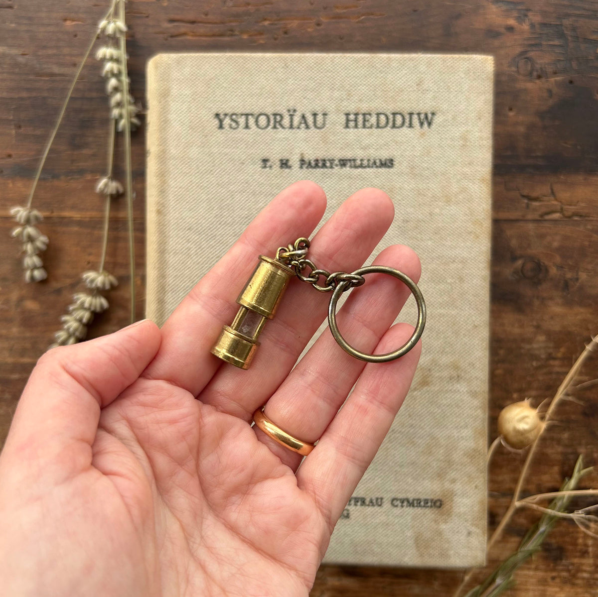 Vintage Keyring / Key Chain - Brass - Miner's Lamp (Preloved)