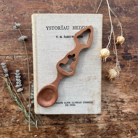 Vintage Lovespoon / Love Spoon - Hand Carved - Bell, Anchor (Preloved)