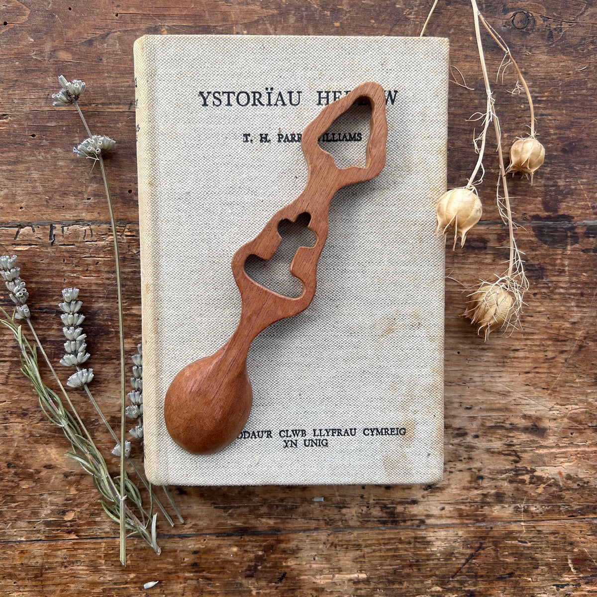 Vintage Lovespoon / Love Spoon - Hand Carved - Bell, Anchor (Preloved)