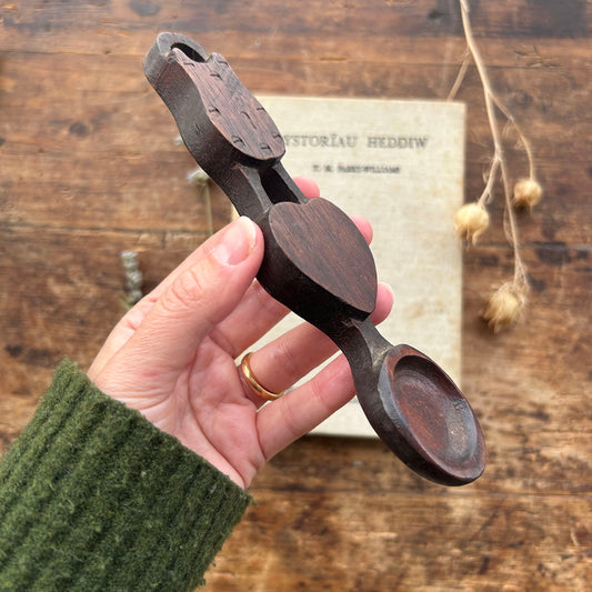 Vintage Lovespoon / Love Spoon - Hand Carved - Heart, Lock (Preloved)