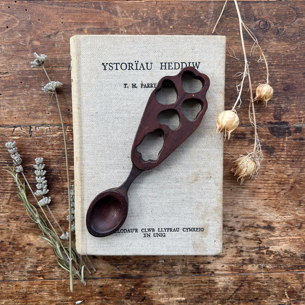 Vintage Lovespoon / Love Spoon - Hand Carved - Hearts, Bell (Preloved)