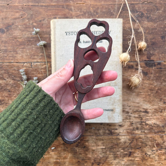 Vintage Lovespoon / Love Spoon - Hand Carved - Hearts, Bell (Preloved)