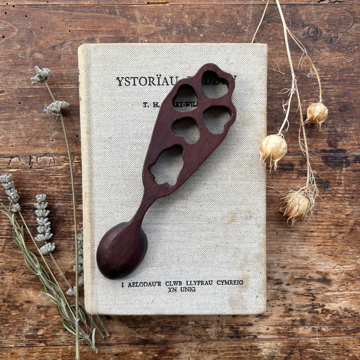 Vintage Lovespoon / Love Spoon - Hand Carved - Hearts, Bell (Preloved)