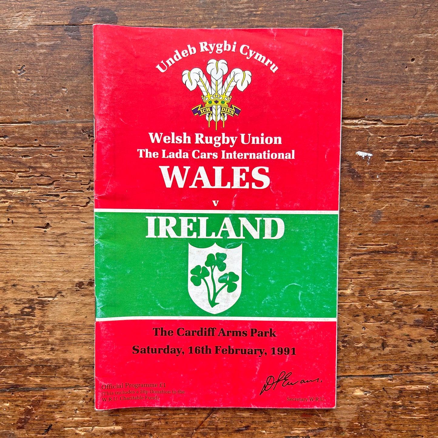 Vintage Welsh Rugby Union Programmes - Wales / Cyrmu (Preloved)