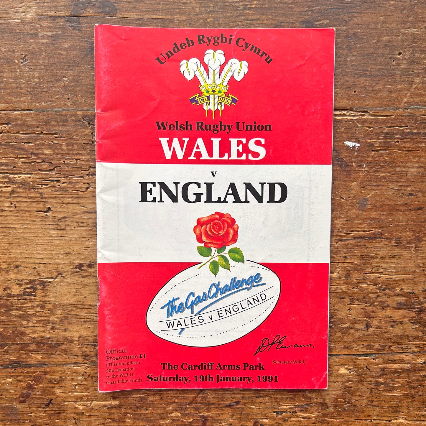 Vintage Welsh Rugby Union Programmes - Wales / Cyrmu (Preloved)