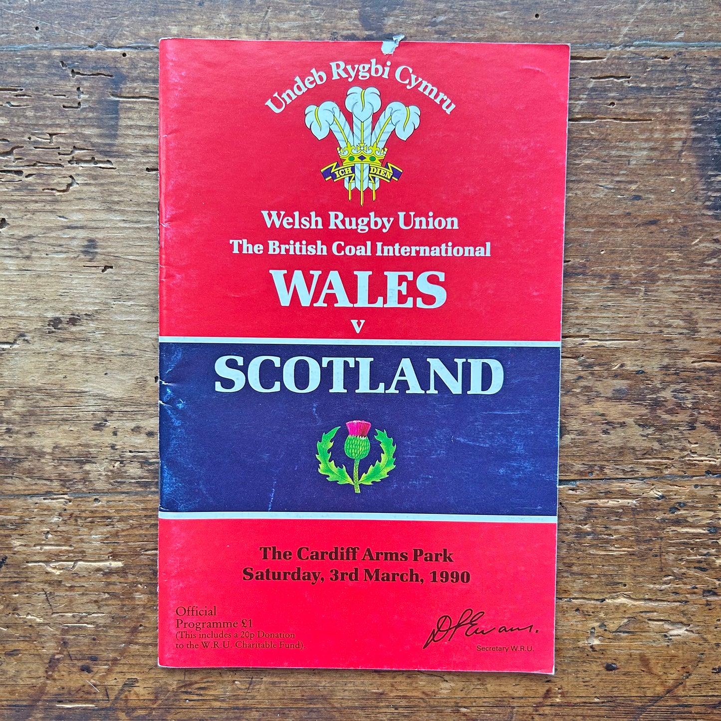 Vintage Welsh Rugby Union Programmes - Wales / Cyrmu (Preloved)