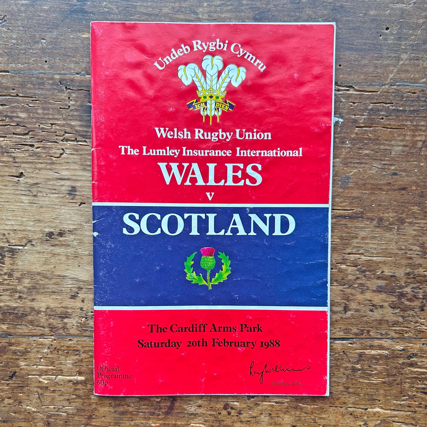 Vintage Welsh Rugby Union Programmes - Wales / Cyrmu (Preloved)