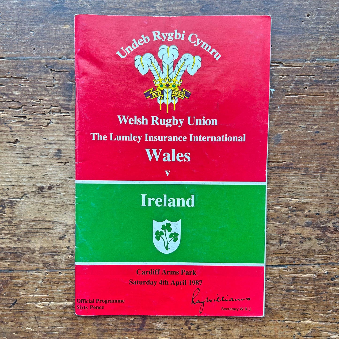 Vintage Welsh Rugby Union Programmes - Wales / Cyrmu (Preloved)