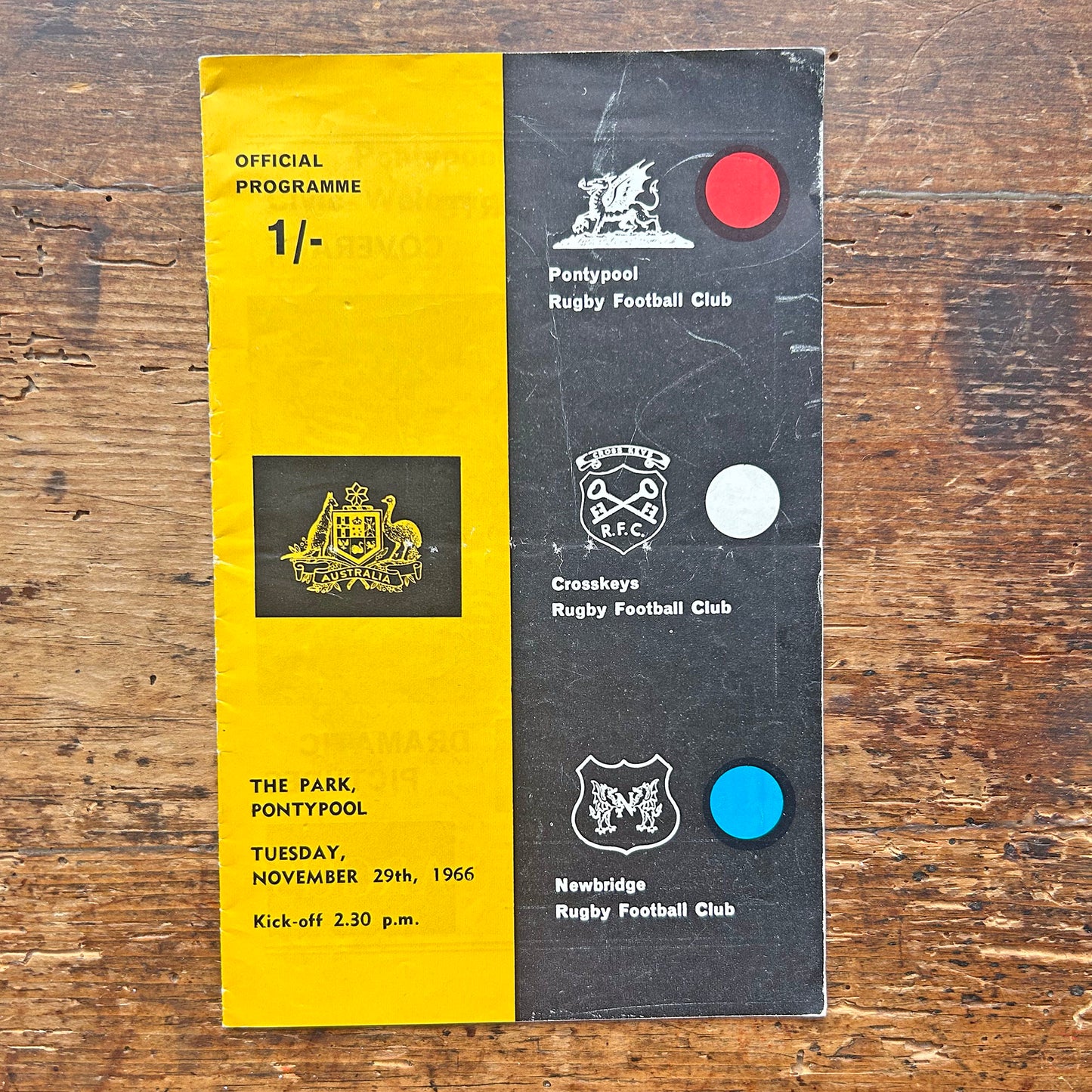 Vintage Welsh Rugby Union Programmes - Wales / Cyrmu (Preloved)