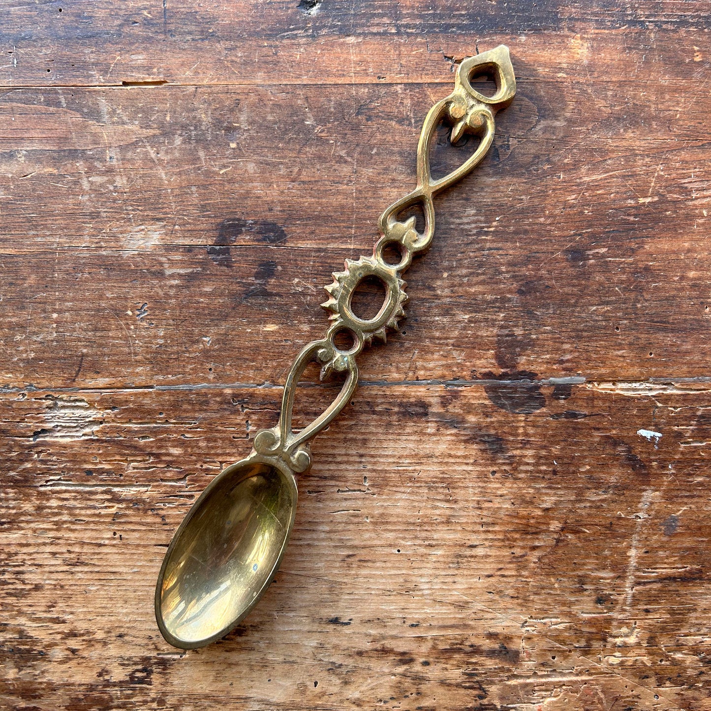 Vintage Welsh Love Spoon - Solid Brass (Preloved)
