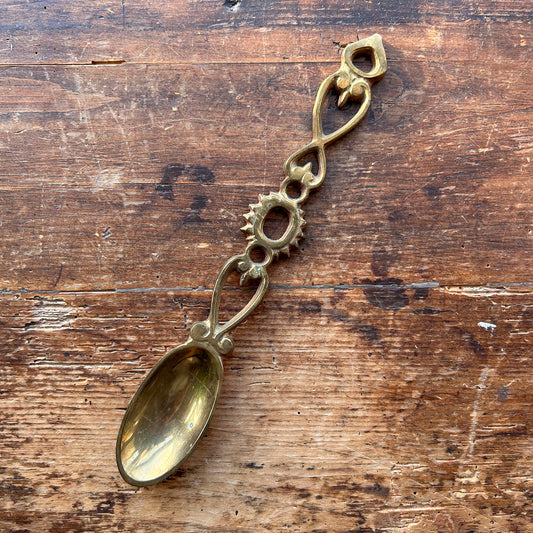 Vintage Welsh Love Spoon - Solid Brass (Preloved)