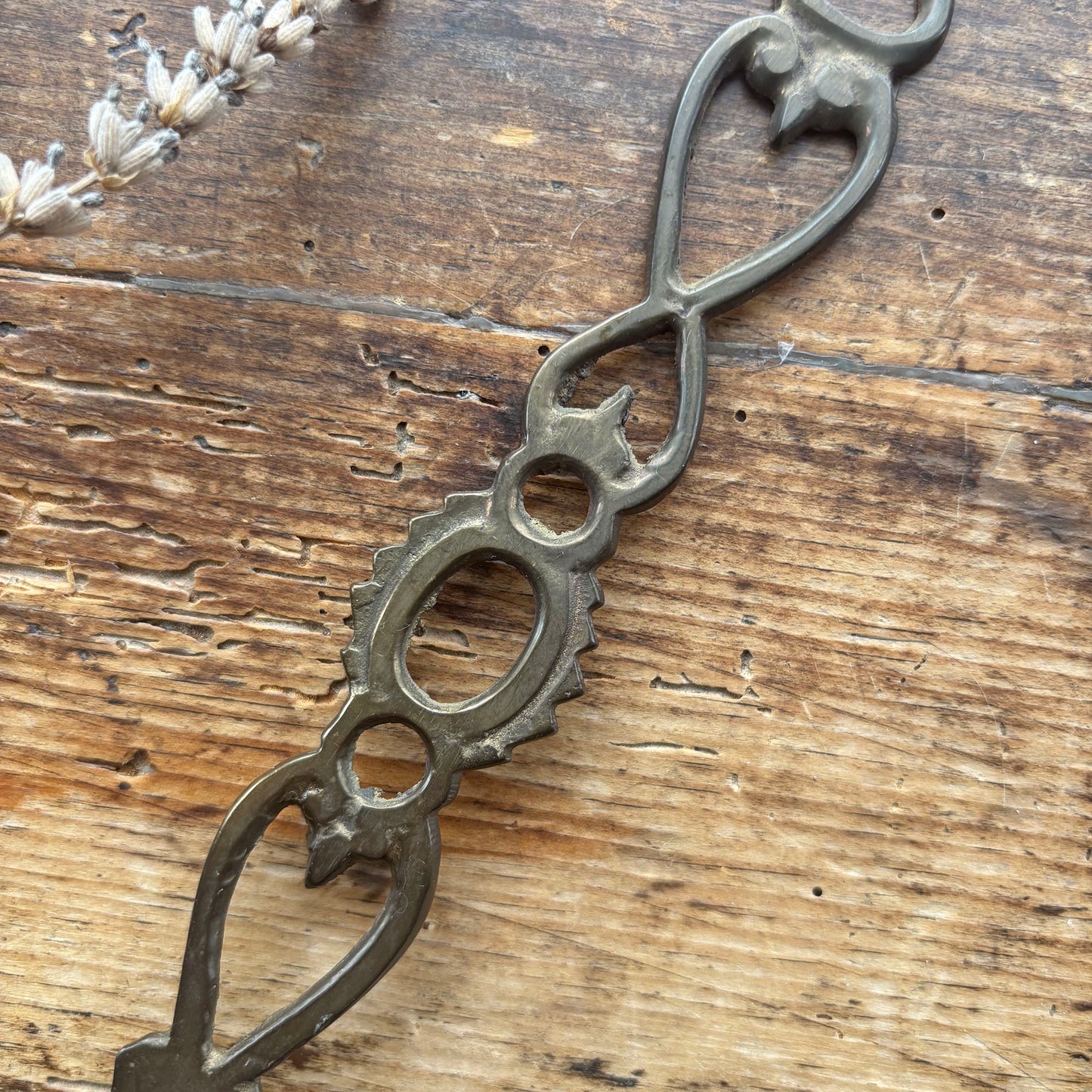 Vintage Welsh Love Spoon - Solid Brass - Large (Preloved)