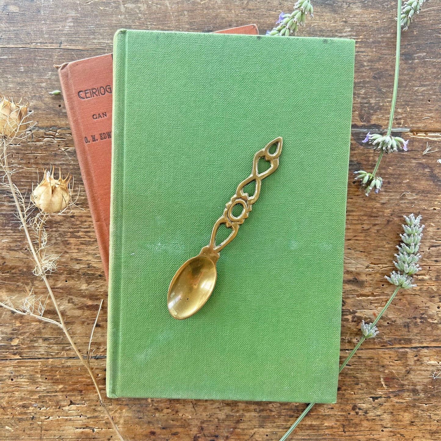 Vintage Welsh Lovespoon / Love Spoon - Solid Brass - Miniature (Preloved)