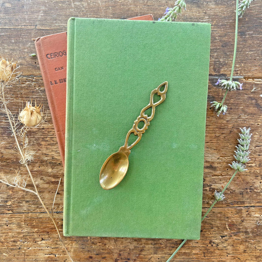 Vintage Welsh Lovespoon / Love Spoon - Solid Brass - Miniature (Preloved)