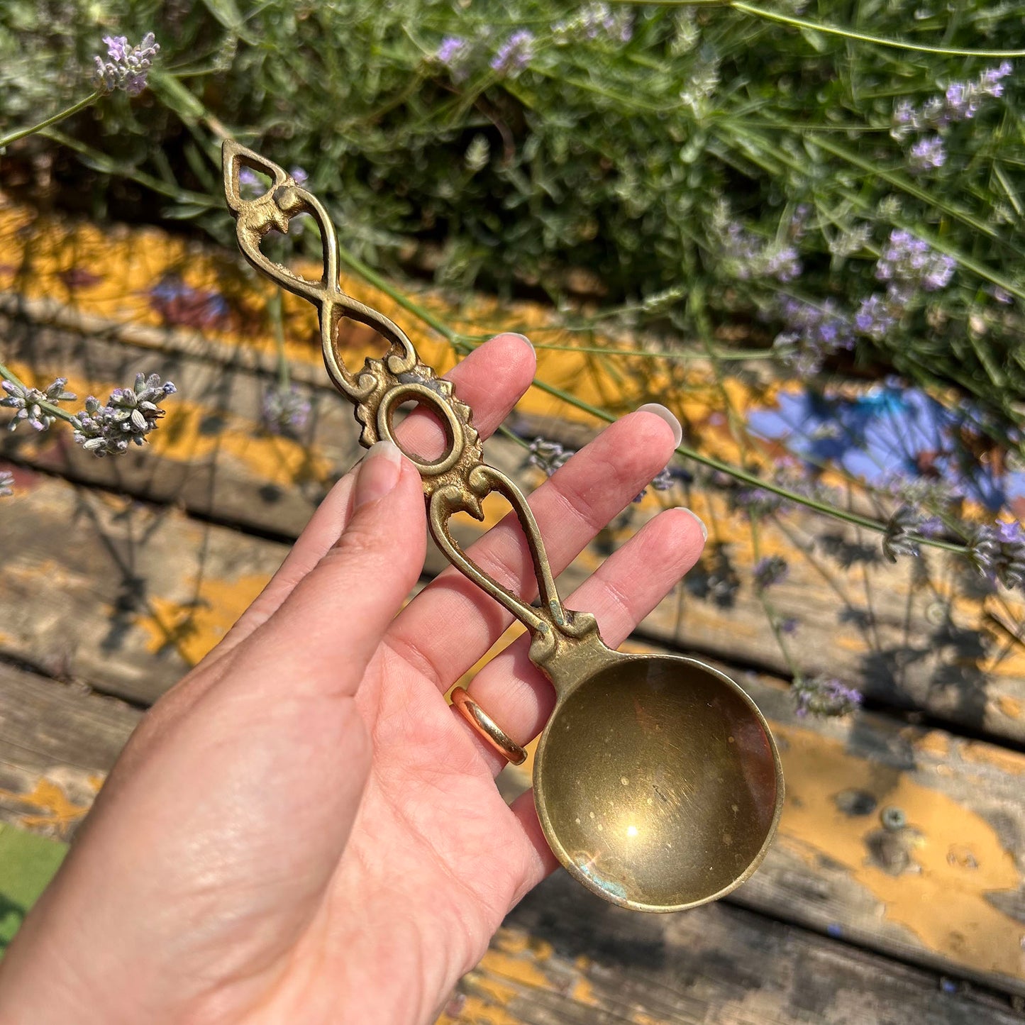 Vintage Welsh Love Spoon - Solid Brass - Small (Preloved)