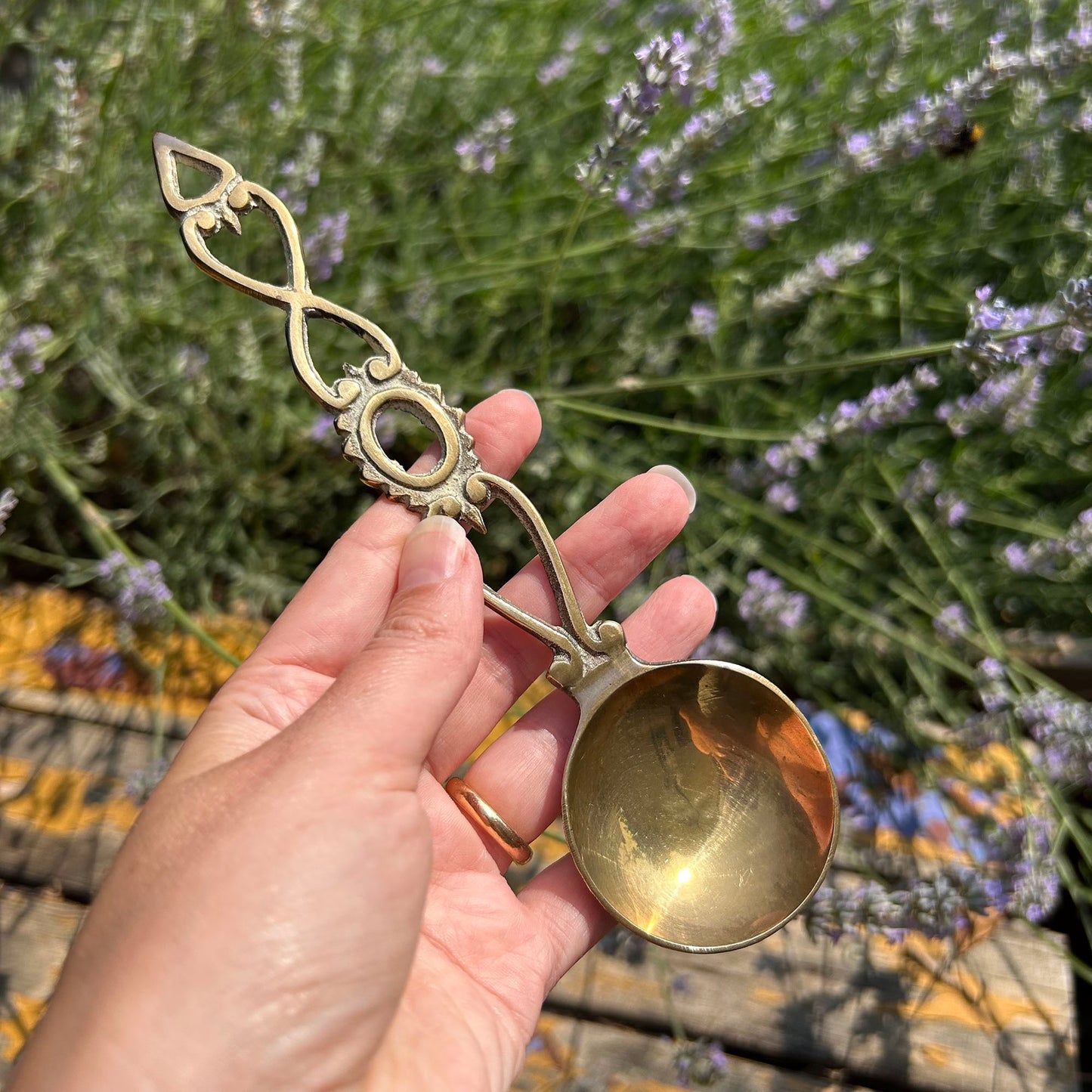 Vintage Welsh Love Spoon - Solid Brass - Small (Preloved)