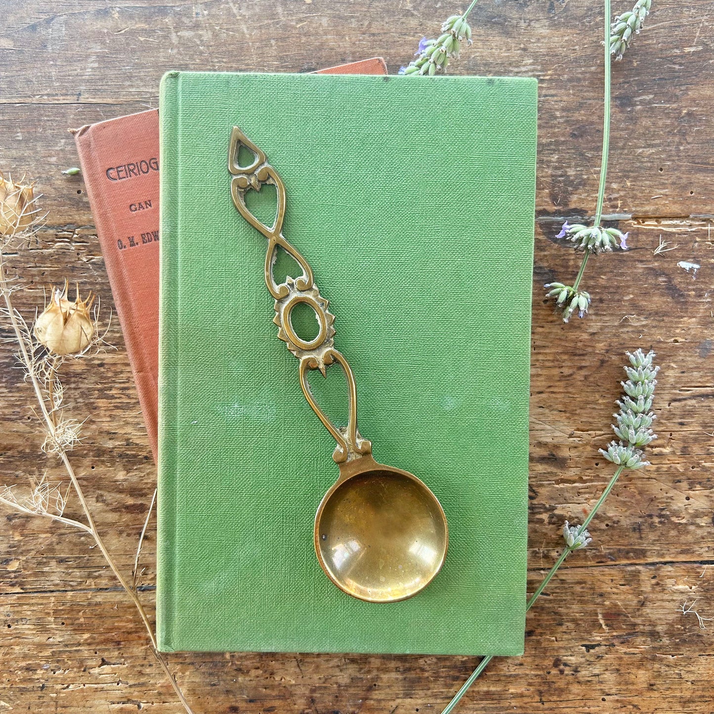 Vintage Welsh Lovespoon / Love Spoon - Solid Brass - Small (Preloved)
