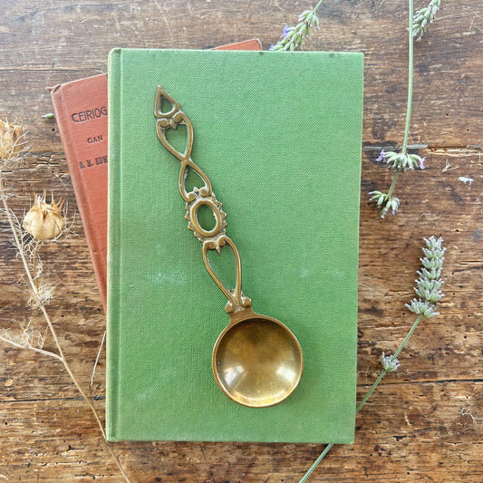 Vintage Welsh Lovespoon / Love Spoon - Solid Brass - Small (Preloved)