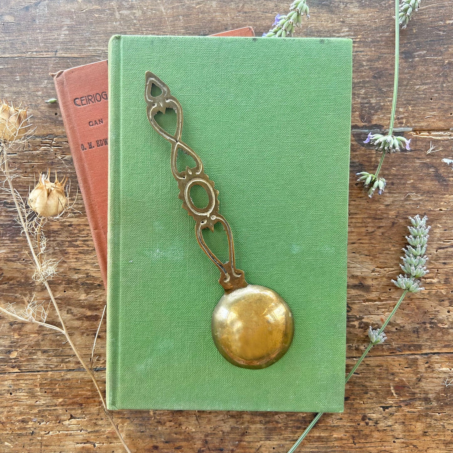 Vintage Welsh Lovespoon / Love Spoon - Solid Brass - Small (Preloved)