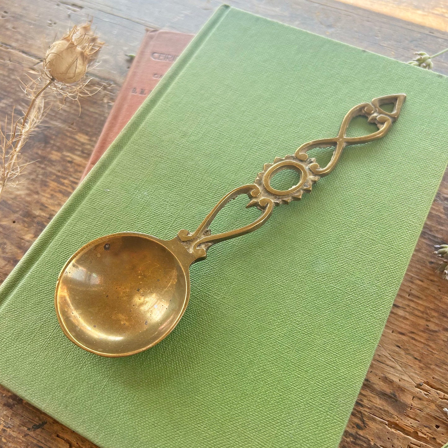 Vintage Welsh Lovespoon / Love Spoon - Solid Brass - Small (Preloved)